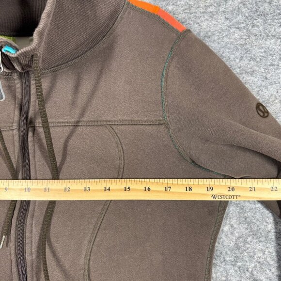 Lululemon Athletica Scuba Igloo Sunrise Rare  Zip Up Brown Jacket Size 8 - Picture 5 of 15